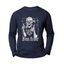 T-shirt D'Halloween à Imprimé Lettre Graphique Crâne Manches Longues à Col Rond - Cadetblue 3XL