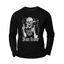 T-shirt D'Halloween à Imprimé Lettre Graphique Crâne Manches Longues à Col Rond - Noir 3XL