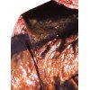 Sweat à Capuche à Imprimé Bifteck à Poche Kangourou à Rayures en 3D et Pantalon de Survêtement - Orange S