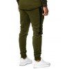 Sweat-Shirt à Capuche Pullover Décontracté Contrasté avec Poche Kangourou et Pantalon de Jogging - Vert profond M