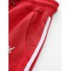 Sweat-Shirt à Capuche Pull-over et Pantalon de Jogging Décontracté à Imprimé Boules de Noël et Rayures - Rouge M