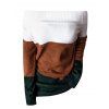 Off Shoulder Colorblock Sweater And Mock Button Crossover High-low Suspender Skirt Fall Outfit - multicolor S
