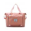 Solid Color Large Capacity Zipper Foldable Shoulder Travel Bag - LIGHT PINK 