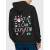 Sweat à Capuche à Imprimé Slogan Père Noël Etoile avec Poches à Manches Longues - multicolor S