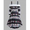 Pumpkin Witch Geometric Graphic Halloween Knit Dress Fuzzy Cold Shoulder Long Sleeve Knitted Midi Dress - BLACK XL