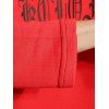 T-shirt de Sport à Imprimé Lettre Graphique en Blocs de Couleurs à Manches Longues et Pantalon de Jogging - Rouge M