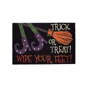 

Trick Or Treat Boom Slogan Print Halloween Non Sip Floor Door Bathroom Area Rug, Multicolor