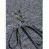 Off The Shoulder A Line Knit Dress Colorful Stripe Panel Foldover Lace Up Knitted Dress - GRAY XXL