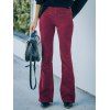 Pantalon Long Zippé Evasé en Couleur Unie à Taille Haute avec Poche - Café profond 3XL