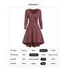 Knit Dress Heather Dress Crossover High Waisted Long Sleeve High Low Midi Casual Dress - RED 2XL