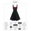 Gothic Dress Plaid Pattern Heart Shape Mini Dress Grommet Lace Up A Line Dress - BLACK XXXL