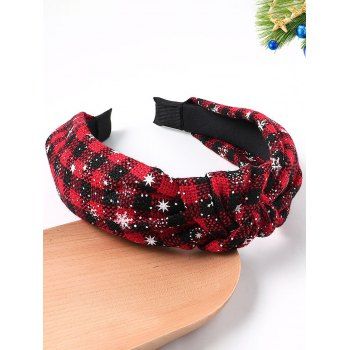 

Christmas Hairband Plaid Print Snowflake Knotted Hairband, Multicolor a