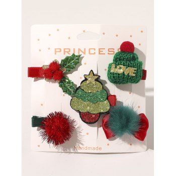 

5 Pcs Christmas Hair Clips, Deep green