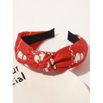 

Printed Knotted Party Christmas Hairband, Red