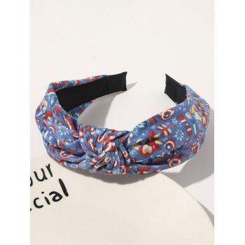 

Printed Knotted Party Christmas Hairband, Blue