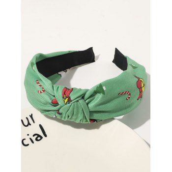 

Printed Knotted Party Christmas Hairband, Deep green