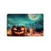 Tapis de Sol Antidérapant à Imprimé Citrouille de Nuit de Lune D'Halloween pour Salle de Bain - multicolor 