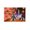 Tapis de Sol D'Halloween Anti-glissant à Imprimé Citrouille Sorcière à Carreaux - multicolor 