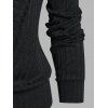 Ribbed Cardigan Lace Insert Cami Top And Pocket Snap Button Side Leggings Casual Outfit - BLACK S