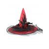 Chapeau D'Halloween de Soirée en Maille en Faux Plume - Rouge foncé 
