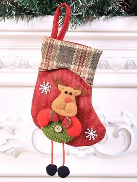 Chaussette de Noël Motif Adorable pour Fête Décoration Maison