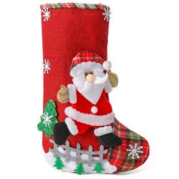 

Home Decoration Elk Santa Claus Christmas Stocking, Red