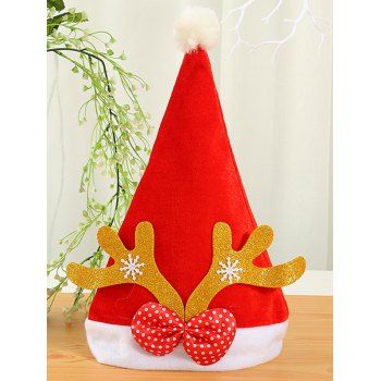 

Snowflake Bowknot Elk Antlers Party Christmas Hat, Golden
