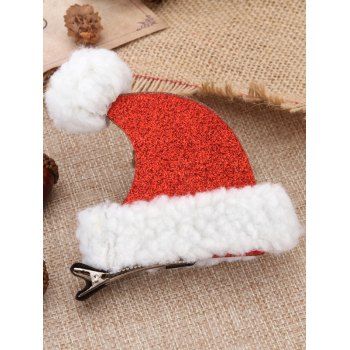 

2 Pcs Cute Sequined Christmas Hat Hair Clips, Red