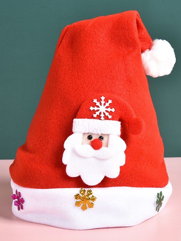 Chapeau de Noël Flocon de Neige Mignon - Rouge 