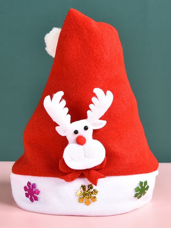 Chapeau de Noël Flocon de Neige Mignon - Blanc 