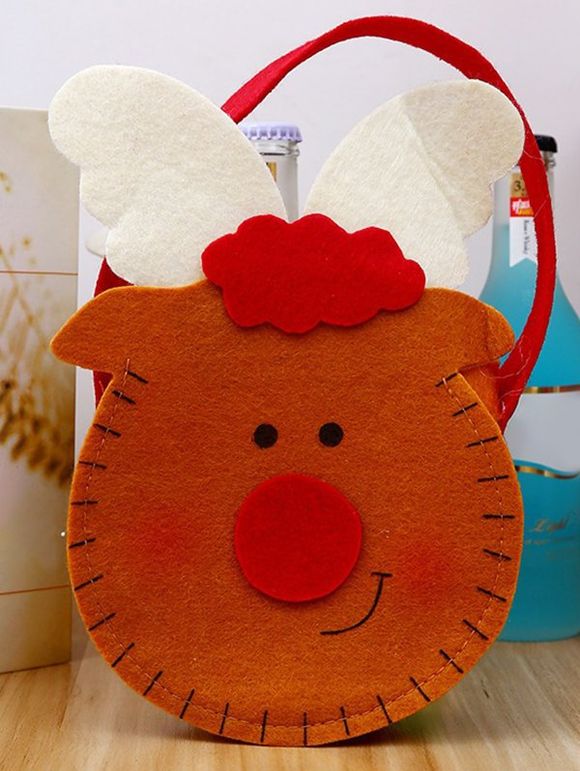 Sac à Main Adorable Motif Dessin Animé de Noël - Orange Foncé 