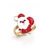 Ensemble de Bracelet de Boucles D'Oreilles Chaîne Forme de Père Noël 4 Pièces - Rouge 