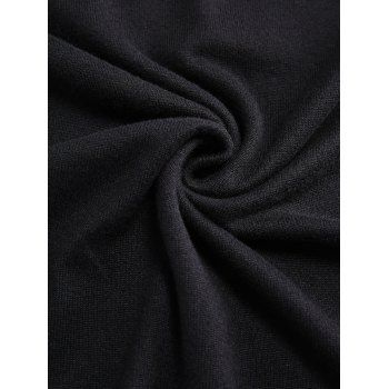 Off the Shoulder Sweater Foldover Mock Button Solid Color Long Sleeve Sweater