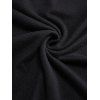 Pull Plié à Epaule Dénudée en Couleur Unie à Manches Longues - Noir S
