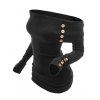 Pull Plié à Epaule Dénudée en Couleur Unie à Manches Longues - Noir M