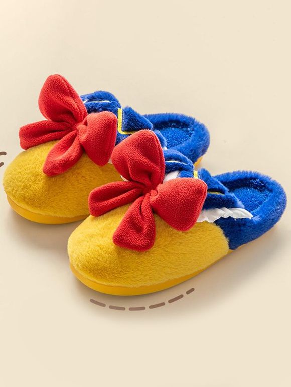 Pantoufles D'Intérieur Antidérapantes Chaudes en Blocs de Couleurs Ornées D'un Nœud - multicolor EU (40-41)