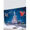 Tapisserie Art Décoration Murale Pendante de Noël à Imprimé Scène de Neige et Père Noël - multicolor 