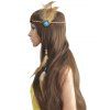 Bandeau Tressé pour Cheveux Orné de Plumes et Turquoises Fantaisies Style Ethnique Bohémien - multicolor A 