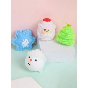 

4 Pcs Cute Vent Toys Stress Relief Santa Claus Snowflake Snowman Christmas Tree Toys Set, Multicolor