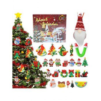 

Cute Christmas Toys Set Snowman Elk Stocking Santa Claus Tree Decorations, Multicolor