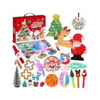 

Fidget Toys Set Advent Calendar Christmas Toys Popping Anxiety Stress Relief Game Toys, Multicolor