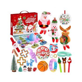 

Christmas Toys Santa Claus Snowman Elk Stress Relief Vent Toys Set, Multicolor