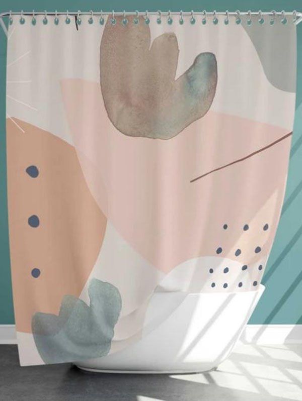 Rideau de Douche Imperméable Résistant à la Moisissure en Blocs de Couleurs - multicolor W59 X L71 INCH