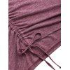 Plus Size & Curve Drop Shoulder Knitwear Long Sleeve Cinched Heathered Turtleneck Knitwear - DEEP RED 3XL