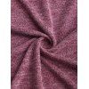 Plus Size & Curve Drop Shoulder Knitwear Long Sleeve Cinched Heathered Turtleneck Knitwear - DEEP RED 3XL