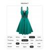 Punk Gothic Dress Lace Up D-ring Eyelet Straps A Line Dress Sleeveless High Waist Dress - DEEP GREEN XL