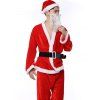 5 Pièces Costume Cosplay de Soirée Père Noël en Chapeau avec Ceinture - Rouge 