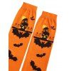 Chaussettes D'Halloween Hautes à Imprimé Chauve-souris - Orange Foncé ONE SIZE