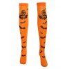 Chaussettes D'Halloween Hautes à Imprimé Chauve-souris - Orange Foncé ONE SIZE