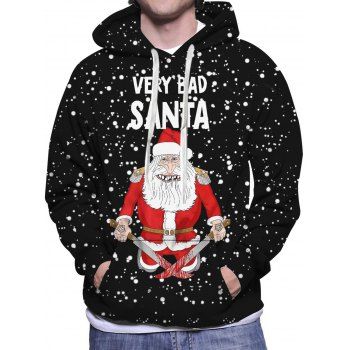 

VERY BAD SANTA Figure Print Christmas Hoodie Kangaroo Pocket Drawstring Casual Hoodie, Multicolor